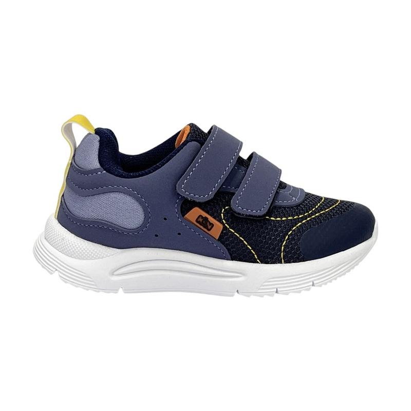 Tênis Klin New Sport Mini 199123 Chumbo/Azul/Laranja - Tênis